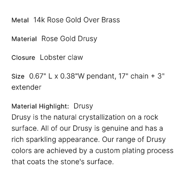Kendra Scott Elisa Rose Gold Drusy Extended Length Pendant - Picture 7 of 7